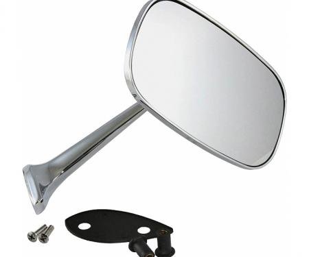 Corvette Outside Mirror, Chrome, Right With Mounting Kit 1975-1979