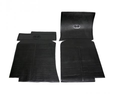 Redline Restomotive® 1968-1982 Chevrolet Corvette Black Rubber Floor Mats