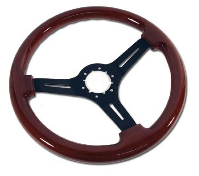 Corvette Steering Wheel, Mahogany & Black 3 Spoke, 19681982