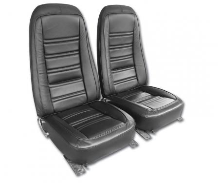 CA 1976-1978 Chevrolet Corvette Mounted Seats, Black Leather Vinyl 419720M