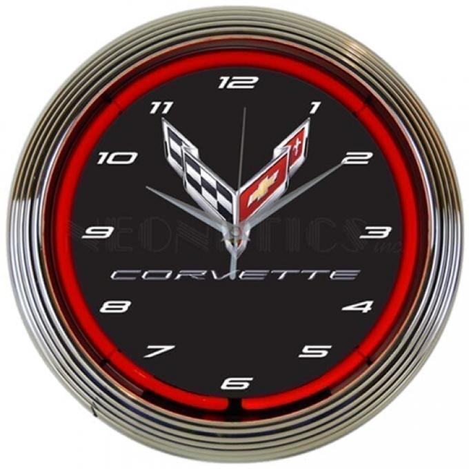 2020 Corvette Neon 15" Wall Clock