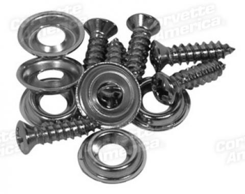 Corvette Package Tray Support Screws, 12  Piece, 1959-1962