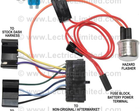 Lectric Limited 1963-1966 Chevrolet Steering Column Turn Signal Switch Adapter Harness 37618
