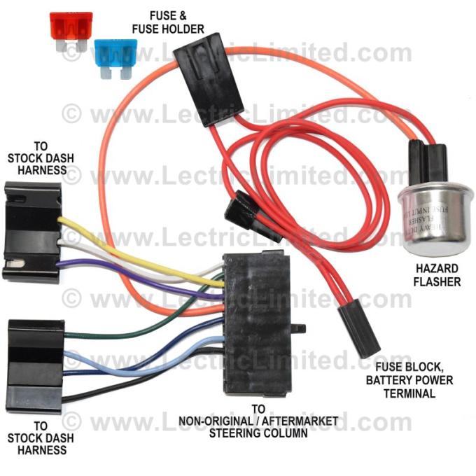 Lectric Limited 1963-1966 Chevrolet Steering Column Turn Signal Switch Adapter Harness 37618
