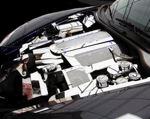 American Car Craft 2008-2013 C6/GS Corvette - Perforated Plenum Cover Low Profile, Polished Stainless Steel 043055