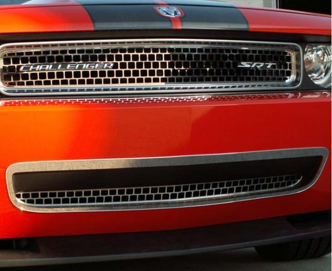 American Car Craft 2008-2010 Challenger - Grille Overlay Style Lower, Brushed Stainless Steel 152015