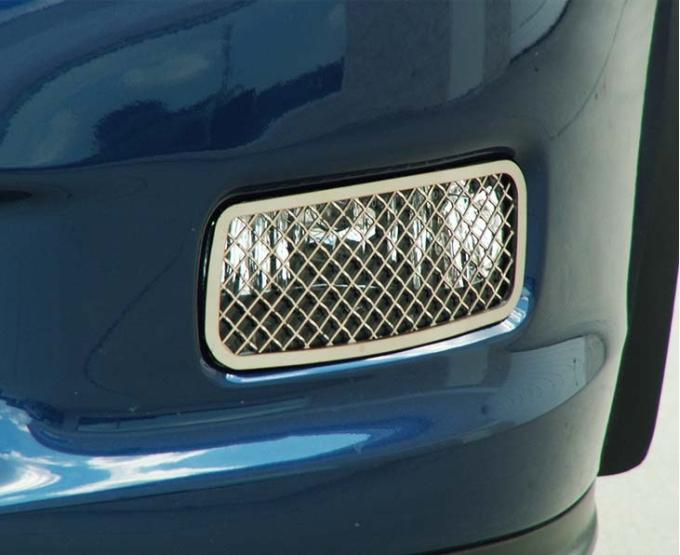 American Car Craft 2006-2013 Z06/GS/ZR1/C6 Corvette - Laser Mesh Driving Light Covers 2Pc, Polished Stainless 042076