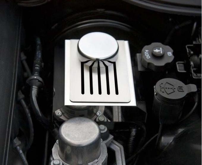 American Car Craft 2014-2019 Z06/Z51/ZR1/C7- Brake Master Cylinder Cover with Ribbed Slots AUTO Trans., Polished Stainless, Choose Color 053052