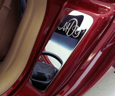 American Car Craft 1997-2004 C5/Z06 Corvette - Vanity Plates with Etched Monogram 2-3 Initials only, Polished Stainless 031022