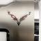 American Car Craft 2014-2019 C7 Corvette - Alternator Cover Crossed Flags Emblem, Stainless Steel, Choose Color 053091