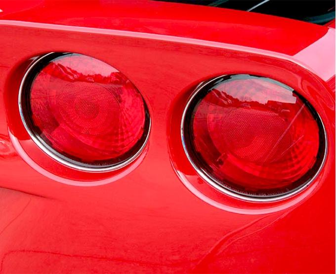 American Car Craft 2005-2013 C6 Corvette - Taillight Trim Kit 4Pc, Chrome Vinyl 042089