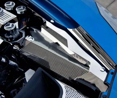 American Car Craft 2014-2019 Corvette Z06/Grand Sport/C7 Stingray - Inner Fender Covers 3Pc, Stainless Steel, Perforated Polished Finish 053041