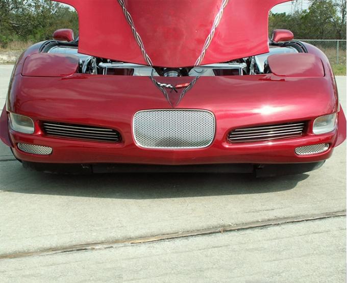 American Car Craft 1997-2004 C5/Z06 Corvette- Front Tag-Back Plate 1Pc, Perforated Stainless Steel 032019