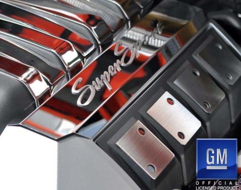 American Car Craft 2010-2015 Camaro SS - Super Sport Fuel Rail Cover Trim 2Pc, Polished Stainless Steel with Brushed Inlay 103008