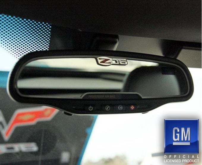 American Car Craft 2006-2013 C6 Corvette Z06 - Rear View Mirror Trim Z06 505HP Style [Standard], Brushed Stainless 041050