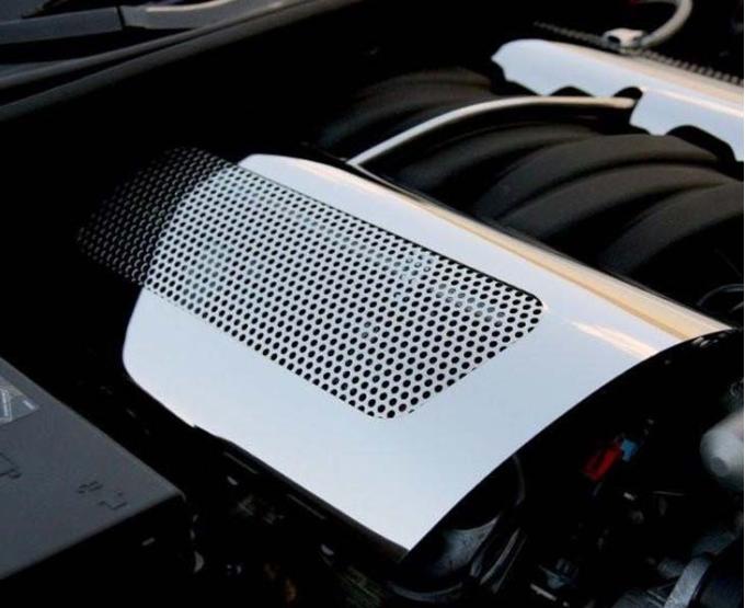 American Car Craft 2006-2013 Corvette Z06 only - Perforated Fuel Rail Covers Replacement Style, Polished Stainless 043087