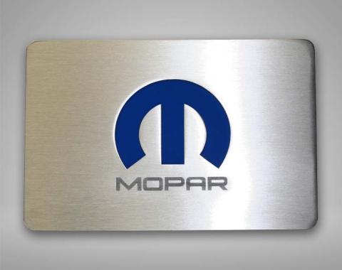 American Car Craft 2008-2023 Challenger/2005-2015 Charger - Fuse Box Cover Plate with MOPAR M Logo, Brushed Stainless Steel 153033