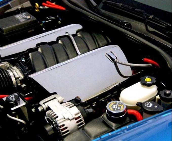 American Car Craft 2008-2013 C6/GS Corvette - Fuel Rail Replacement Covers Dry Sump equip 2Pc, Polished Stainless Steel 043119