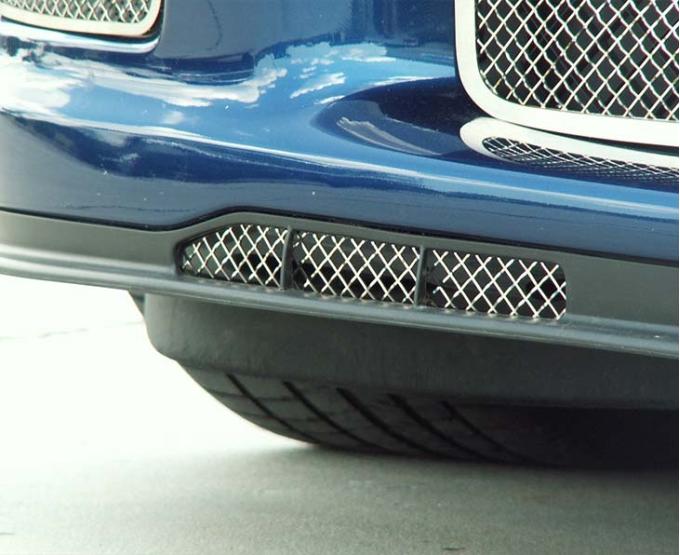 American Car Craft 2006-2013 Z06/GS/ZR1/C6 Corvette - Air Dam Grilles Laser Mesh, Polished Stainless Steel 042045