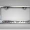 American Car Craft C5 Corvette - License Plate Frame with CORVETTE Inlay, Brushed Stainless, Choose Inlay Color 032050