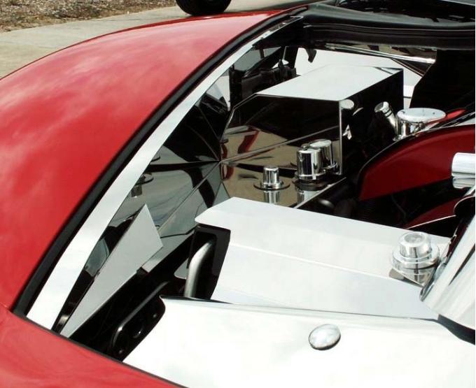 American Car Craft 2005-2013 C6/GS Corvette - Fender Caps 2Pc, Polished Stainless Steel 043095