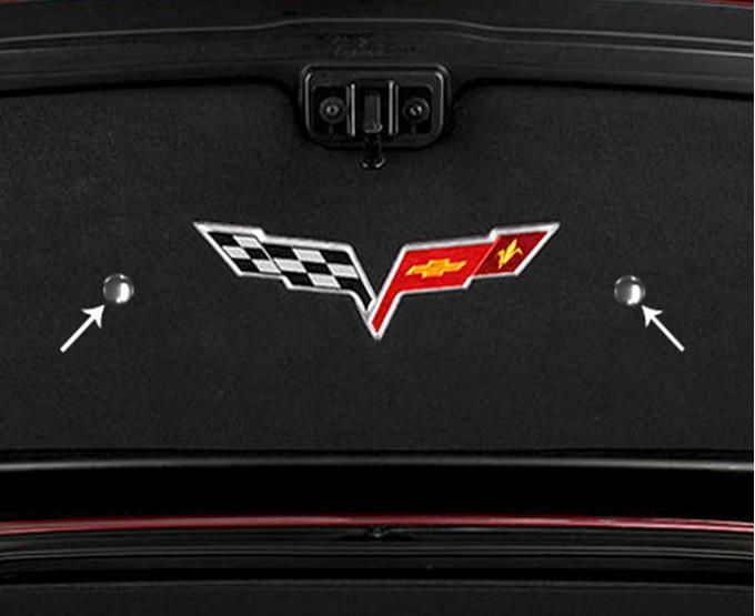 American Car Craft 2005-2013 C6 Corvette Convertible only - Trunk Lid Liner Fastener Cover Kit 2Pc, Chrome 041031