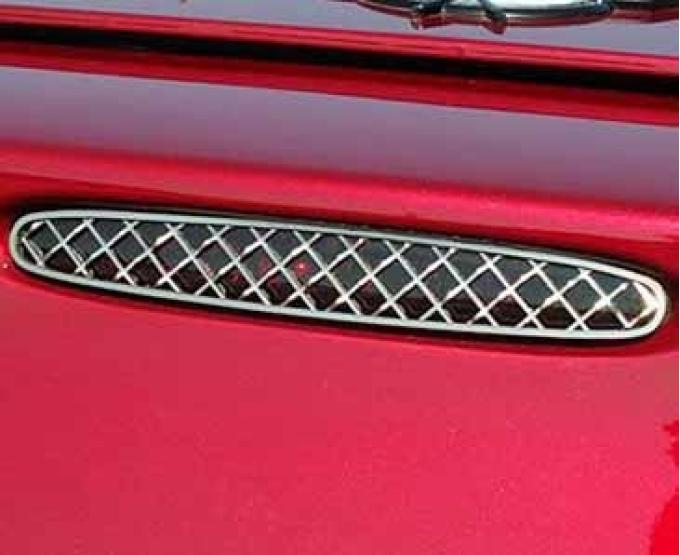 American Car Craft 1997-2004 C5/Z06 Corvette - 5th Brake Light Grille Laser Mesh 1Pc, Polished Stainless 032028