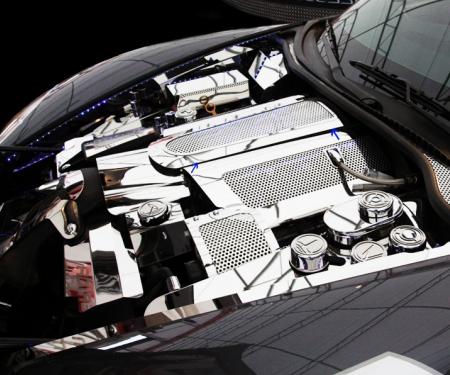 American Car Craft 2008-2013 C6/GS Corvette - Perforated Plenum Cover Low Profile, Polished Stainless Steel 043055