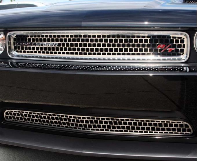 American Car Craft 2011-2014 Challenger - Lower Grille Overlay, Brushed Stainless Steel 152016