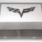 American Car Craft 2005-2013 C6 Corvette - Deluxe Fuse Box Cover with Crossed Flags Emblem, Stainless Steel, Choose Color 043116