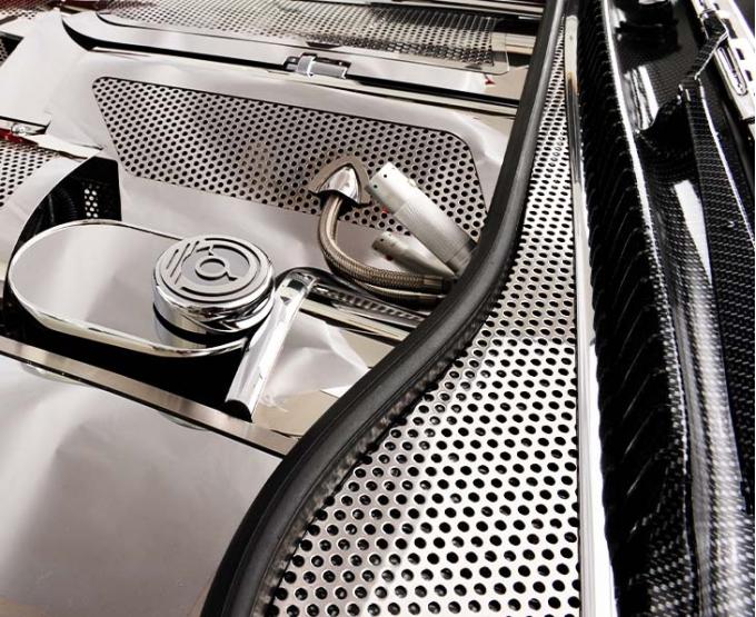 American Car Craft 1997-2004 C5/Z06 Corvette - Wiper Cowl Cover 2Pc, Perforated Stainless Steel 033013