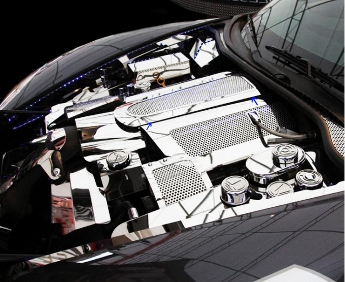 American Car Craft 2008-2013 C6/GS Corvette - Perforated Plenum Cover Low Profile, Polished Stainless Steel 043055