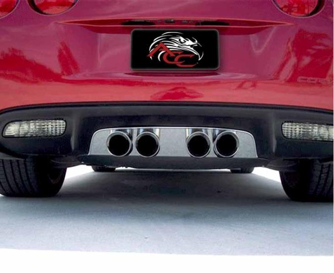 American Car Craft 2005-2013 C6 Corvette - Exhaust Filler Panel, Corsa 3.5 Quad Tips, Polished Stainless Steel 042007