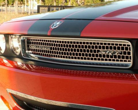 American Car Craft 2008-2014 Challenger - Grille Overlay Upper Main, Polished Stainless Steel 152014