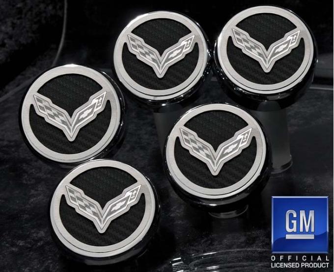 American Car Craft 2014-2019 Z06/Z51/C7 Corvette Stingray - Fluid Cap Covers C7 Flag Style Automatic Transmission 5Pc, Choose Color 053013