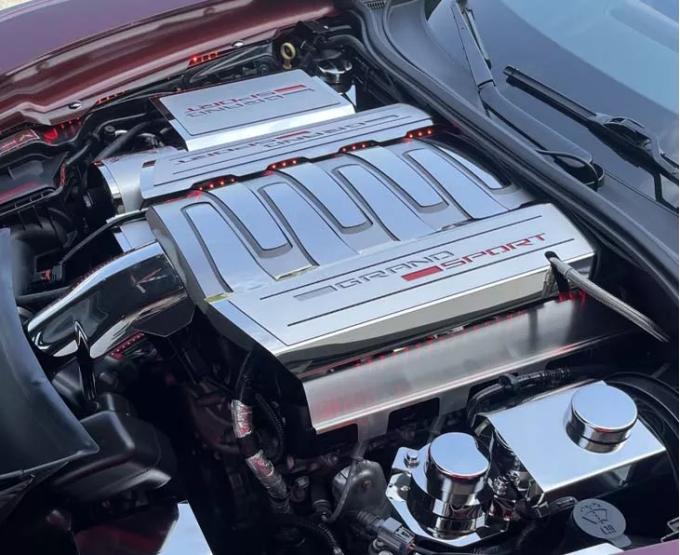 American Car Craft 2014-2019 C7 Corvette Stingray - Polished/Brushed Plenum Cover 9Pc, Stainless Steel 053001