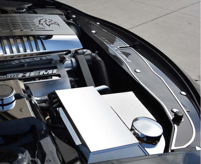 American Car Craft 2015-2023 Dodge Charger Hellcat - Fuse Box Cover Only, Optional Top Plate - Choose Options (Brushed Charger Fuse Box Cover & Top Plate) 333037