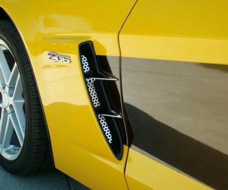 American Car Craft 2006-2013 Z06 Corvette - Vent Spears with Perforated Front Vents 6Pc, Polished Stainless 042051