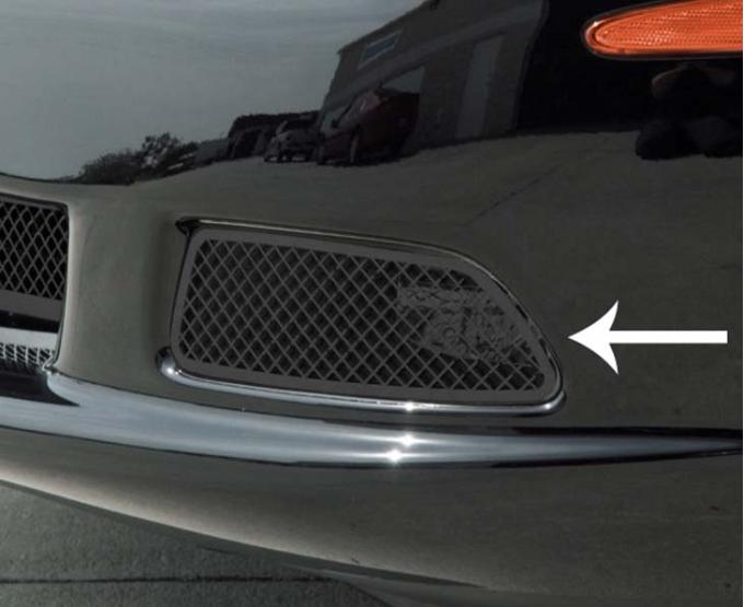 American Car Craft 2005-2013 C6 Corvette - Driving Light Covers 2Pc, Blakk Stealth Stainless Laser Mesh 042105