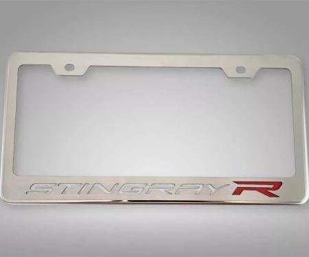American Car Craft 2020-2024 C8 Corvette - STINGRAY R Style License Plate Frame, Stainless Steel 882019