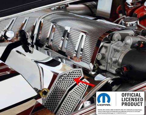 American Car Craft 2008-2011 Challenger - Fuel Rail Covers [Factory Air Box] 2Pc, Stainless Steel Polished/Perforated 153025