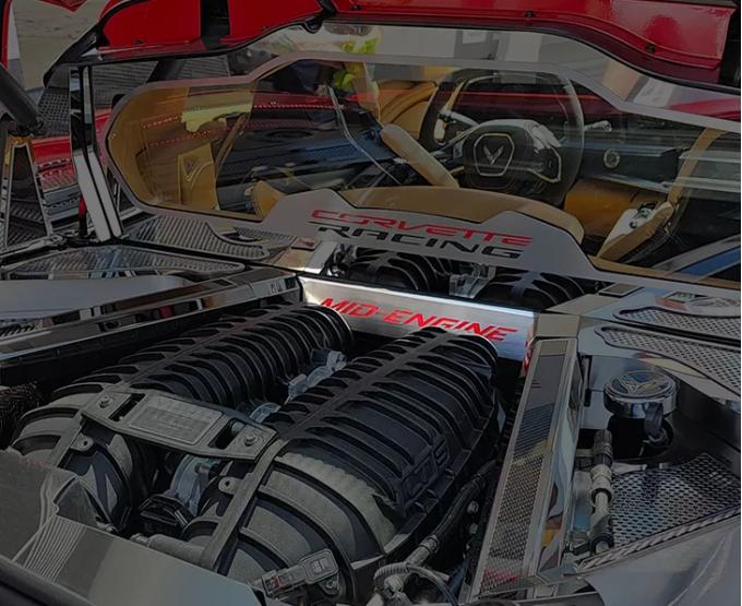 American Car Craft 2020-2024 C8 Corvette Coupe Lower Rear Window Accent Mid-Engine Style, Choose Carbon Fiber Vinyl Inlay Color 883047