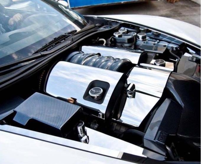 American Car Craft 2005-2013 C6/GS Corvette - Fuel Rail Covers, Polished Stainless Steel (Fuel Rail Covers with-out Oil Fill Hole(With Dry Sump)) 043031