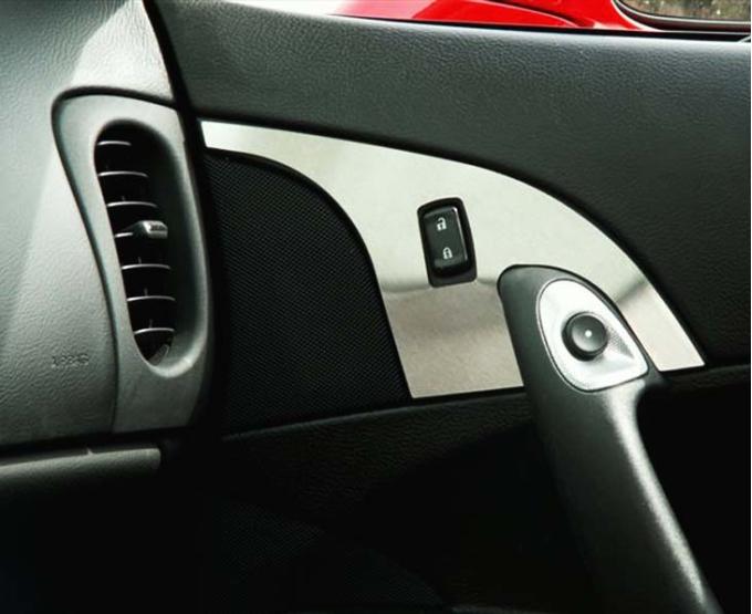 American Car Craft 2005-2013 C6 Corvette - Door Lock Trim Plate 2Pc, Brushed Stainless Steel 041022