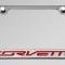 American Car Craft 2014-2019 C7 Corvette - License Plate Frame CORVETTE Lettering, Stainless Steel, Choose Vinyl or LED Color 052033