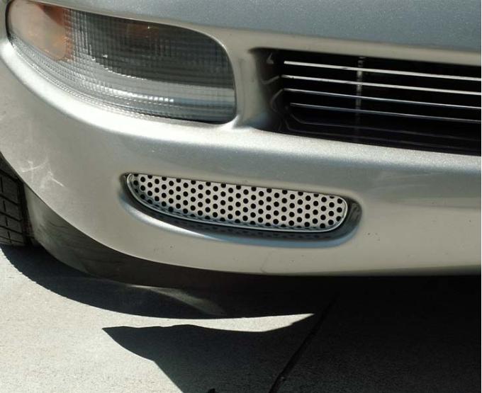 American Car Craft 1997-2004 C5/Z06 Corvette - Front Brake Vent Grilles 2Pc, Perforated Stainless Steel 032017