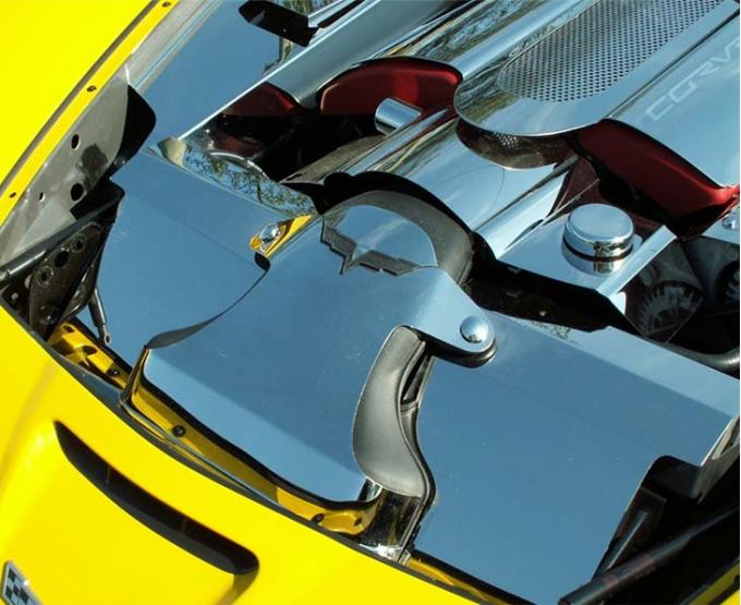 American Car Craft 2008-2013 C6 Corvette - Radiator Cover [2008-13], Polished Stainless Steel 043035