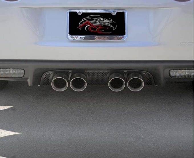 American Car Craft 2005-2013 C6/GS - Exhaust Filler Panel, NPP Dual-Mode/Bi-Mode, Blakk Stealth Stainless Laser Mesh 042092