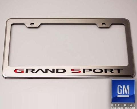 American Car Craft 2006-2013 C6/GS Corvette - License Plate Frame Grand Sport Style, Stainless Steel 042132