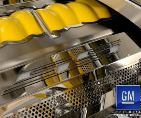 American Car Craft 2010-2015 Camaro SS - SS Style Fuel Rail Covers, Perforated Stainless Steel 103038